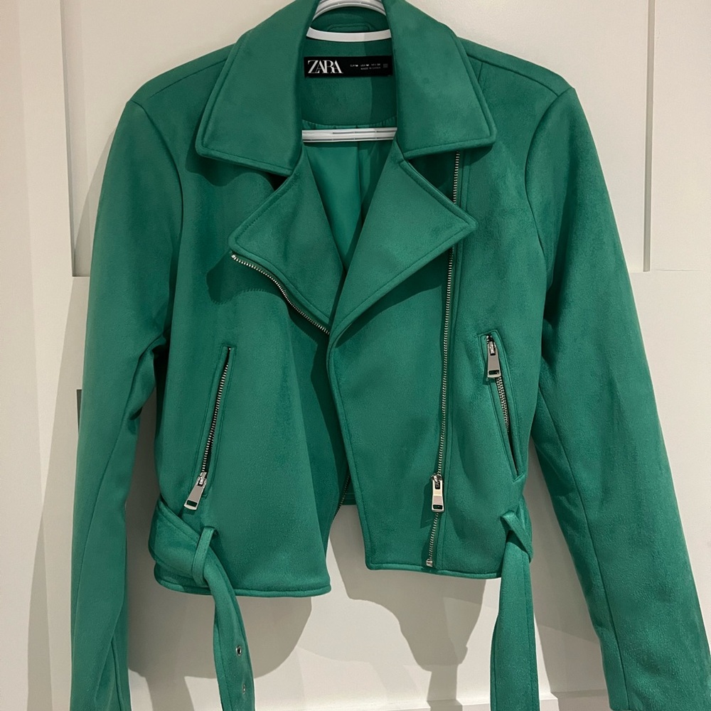 Zara Teal Suede Women's Jacket